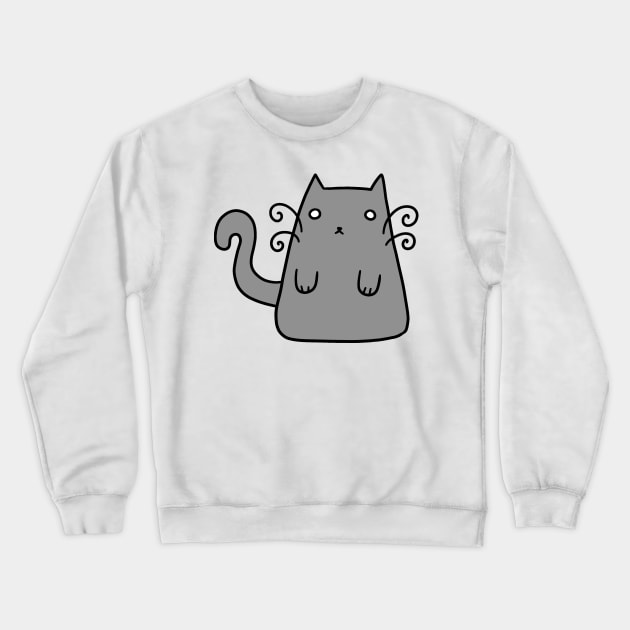 Curly Whiskers Kitty Crewneck Sweatshirt by saradaboru